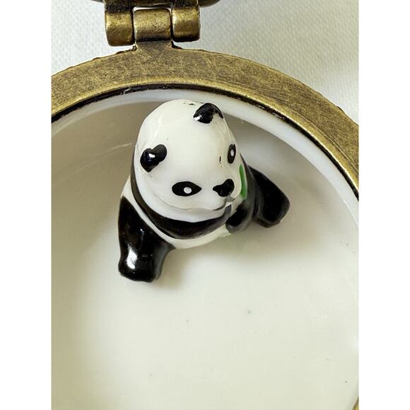 Panda With Baby Trinket Box With Panda Trinket - Picture 9 of 9